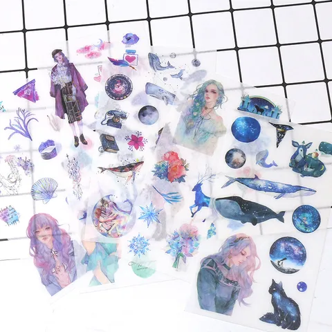 Originele Washi Stickers Sterren Meisje Esthetische Schrijfwaren Decorative Stickers