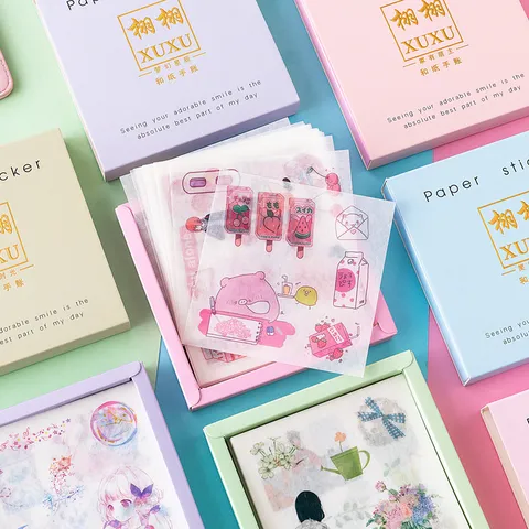 Washi-Papier Sticker Set Schattige Cartoon Dagboek DIY Decoratieve Kantoorartikelen Decals Voor Scrapbooking Dagboek Planner