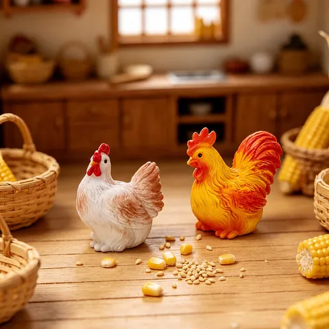 Figurine Coq en Résine Miniature Micro Paysage Accessoire DIY Mignon Animal Bureau Petit Ornement Décoration Maison