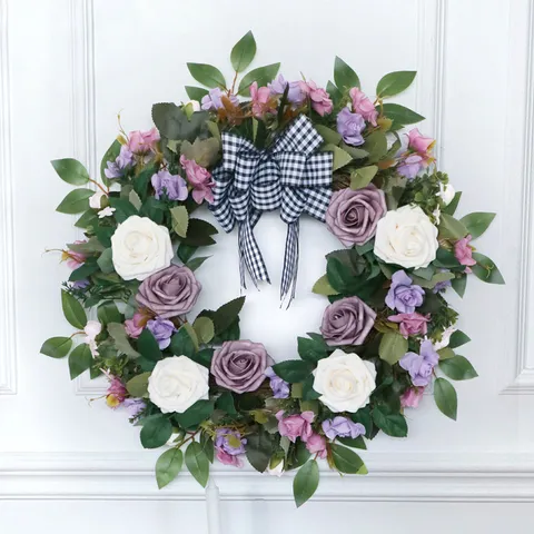 Künstlicher Rosenkranz Seidenblumen Girlande Für Haustür Heim Hof Fenster Wandbehang Hochzeit Party Dekoration
