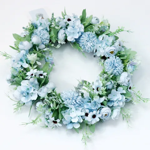 Artificial Peony Hydrangea Flower Wreath Silk Floral Garland For Front Door Wall Window Wedding Home Party Decor