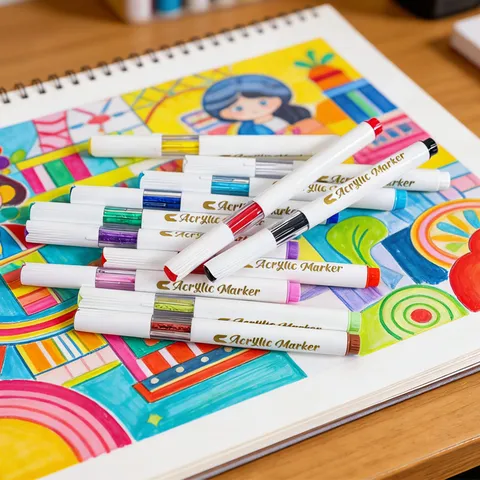 Colorful Acrylic Marker Pens Kids Painting Set Water Based Soft Head Graffiti Pens Art Drawing Supplies for Children