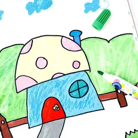 Niños Rotuladores de Acuarela Lavables Set Caja de Plástico Portátil Lápices de Dibujo Regalo de Jardín de Infancia