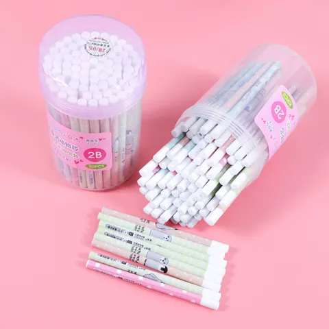 Student Cartoon Mechanical Pencil Refills Resin Lead Barrel Packed Writing Stationery Refill Supplies