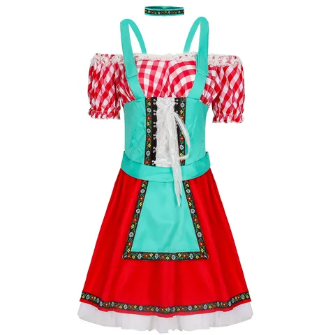 Women's Oktoberfest Bavarian Dirndl Costume Sexy Maid Dress Halloween Carnival Beer Festival Role Play Cosplay Outfit