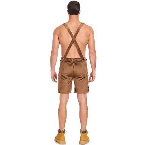 Lederhosen Bavaresi Tradizionali da Uomo per Costume da Festival della Birra Oktoberfest Pantaloncini con Bretelle Ricamati per Scena