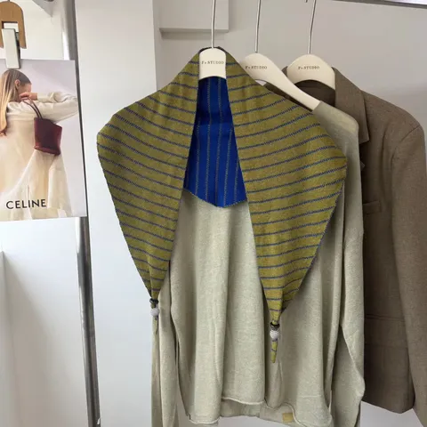 Dames Dubbelzijdige Driehoek Sjaal Vintage Ruit Gestreept Kwasten Kralen Hoofdband Mode Veelzijdige Sjaal Accessoires