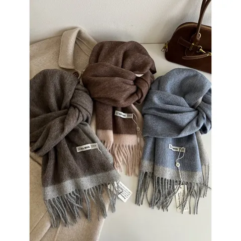 100% Wol Sjaal Dames Winter Warm Dubbelzijdig Ruitjes Kwastjes Sjaal Elegante Retro Lange Hals Sjaal
