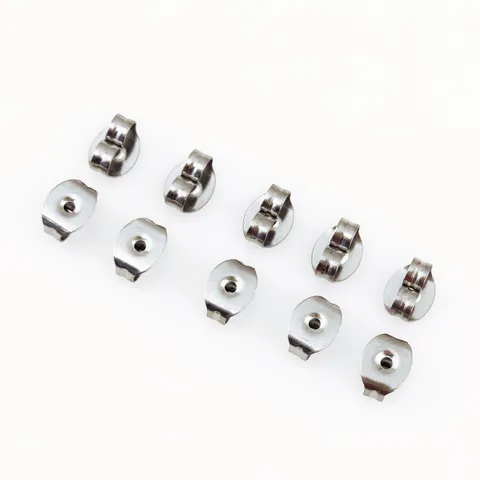 Partes Posteriores de Pendiente de Mariposa de Acero Inoxidable Topes de Pendiente Metálicos Tapones Seguros Accesorios DIY