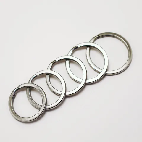 Stainless Steel Flat Split Key Rings Heavy Duty Metal Key Ring Loop For DIY Craft Car Keychains Ring Holder Hardware