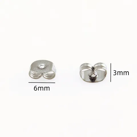 Partes Posteriores de Pendiente de Mariposa de Acero Inoxidable Topes de Pendiente Metálicos Tapones Seguros Accesorios DIY