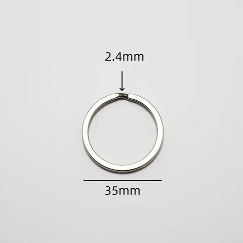 Stainless Steel Flat Split Key Rings Heavy Duty Metal Key Ring Loop For DIY Craft Car Keychains Ring Holder Hardware