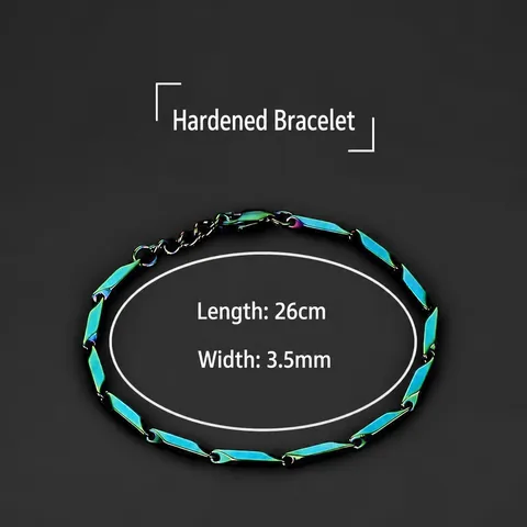Pulsera de Cadena de Bambú de Acero Inoxidable para Hombres Colorido Arcoíris Acero de Titanio Pulseras de Enlace Joyería Regalo