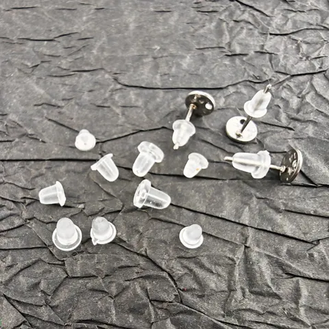 Clear Silicone Earring Backs Bullet Clutch Ear Nuts Replacement Small Medium Large Earring Findings