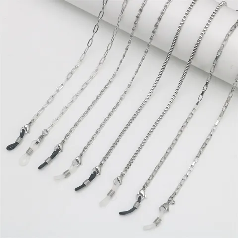 Stainless Steel Sunglasses Chain Mask Holder Strap O-Ring Box Chain Fashion Eyewear Retainer For Men Women Jewelry
