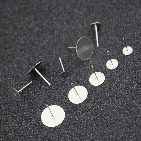 Edelstahl Flache Pad Ohrring Posts Rohlinge Flacher Kopf Ohrstecker Befunde Für DIY Schmuckherstellung