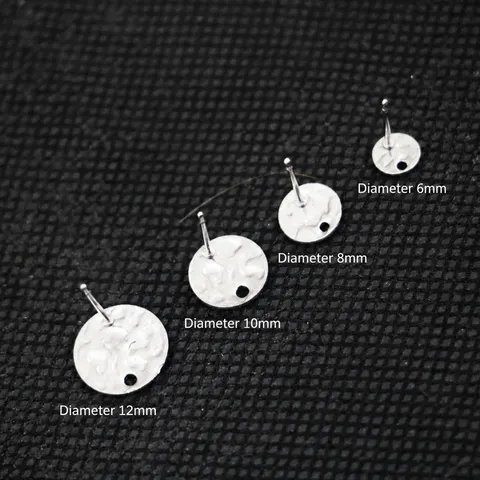 Edelstahl Gemusterte Scheibe Ohrringpfosten DIY Schmuckherstellung Komponenten Flache Runde Pad Flatback Stift Befestigungen