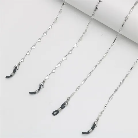 Stainless Steel Glasses Chain Mask Lanyard Heart Geometric Spliced Chain Eyewear Holder Neck Strap For Women Men Jewelry