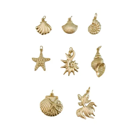 Pendentifs Étoile de Mer Coquillage Style Océan en Acier Inoxydable Accessoires de Bijoux DIY Breloques Plaquées Or Argent Pour Collier Bracelet