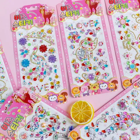 Kinderen DIY Kristal Acryl Strass Stickers Cartoon Dier Diamant Sticker Voor Notitieboekje Scrapbook Ambacht Decor