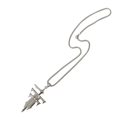 Men's Punk Stainless Steel Pendant Necklace Gothic Cross Dagger Geometric Sweater Chain Fashion Jewelry Gift