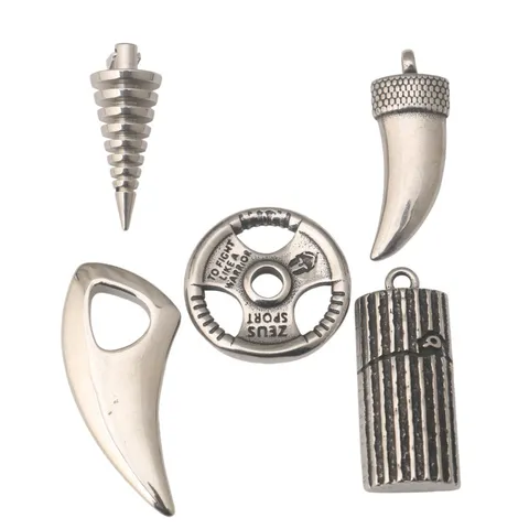 Roestvrij Staal Punk Kegel Hanger Ketting Voor Mannen Hip Hop Cool Geometrische Trui Ketting Man Mode Sieraden