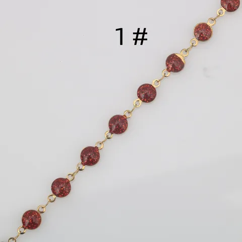 Stainless Steel DIY Chain Colorful Drip Oil Round Pendant Chain Semi Finished Necklace Bracelet Anklet Chain Jewelry Making