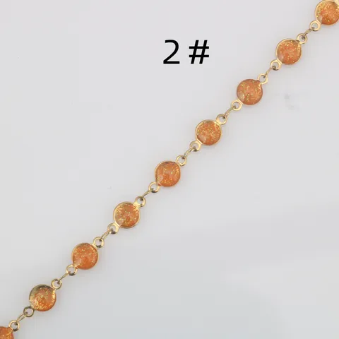 Stainless Steel DIY Chain Colorful Drip Oil Round Pendant Chain Semi Finished Necklace Bracelet Anklet Chain Jewelry Making