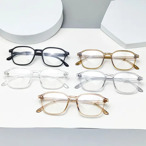 Anti Blue Light Lightweight TR90 Eyeglass Frames Unisex Square Optical Glasses Frame Minimalist Clear Lens Eyewear