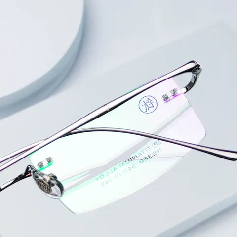 Monture de Lunettes Homme Pur Titane Sans Monture Taillée en Diamant Optique Business