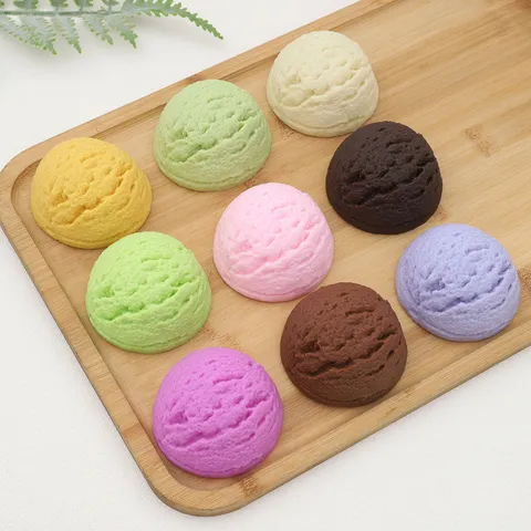 Large Simulation Ice Cream Ball Model Fake Icecream Scoop Cone Photography Prop PVC Decorative Artificial Food Ornament