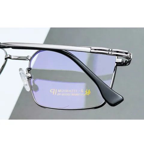 Lunettes de Vue Pleine Monture en Titane Pur pour Hommes Affaires Minimaliste Monture de Lunettes de Myopie en Métal