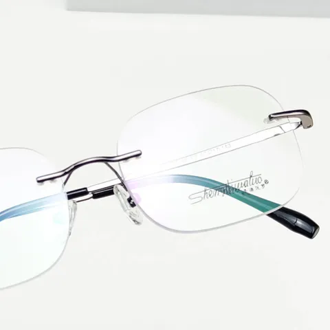 Occhiali da Vista Rimless in Lega di Titanio Minimalista Per Uomo Donna Business Leggero Montatura da Vista