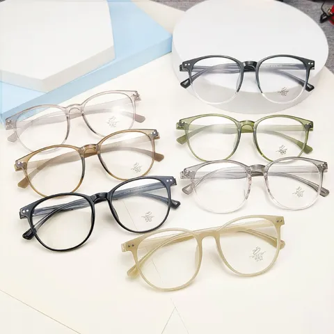 Retro Anti Blue Light Optical Glasses Frame TR90 Large Oval Eyewear Lightweight Clear Lens For Men Women Fashion
