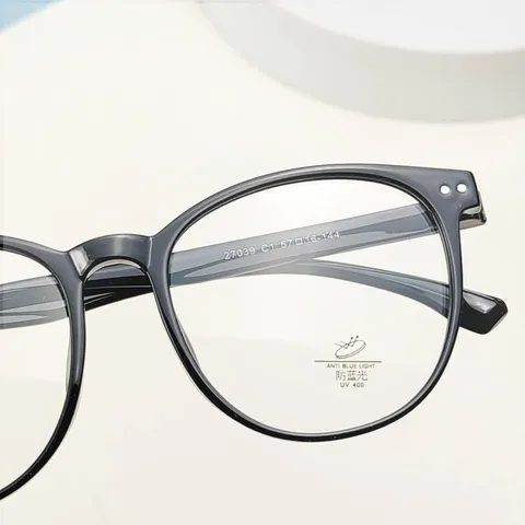 Retro Anti Blue Light Optical Glasses Frame TR90 Large Oval Eyewear Lightweight Clear Lens For Men Women Fashion