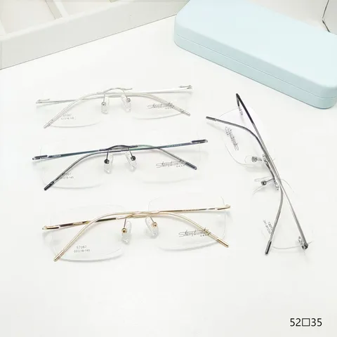 Montatura per Occhiali Rimless in Lega di Titanio Retro Leggera Occhiali Ottici Minimalisti per Uomini e Donne Quotidiani