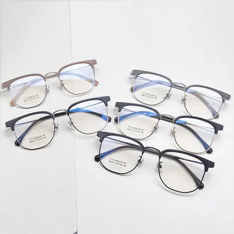 Retro Browline Optical Glasses Frame Men TR90 Metal Mixed Vintage Myopia Eyewear Frame Business Casual Spectacles
