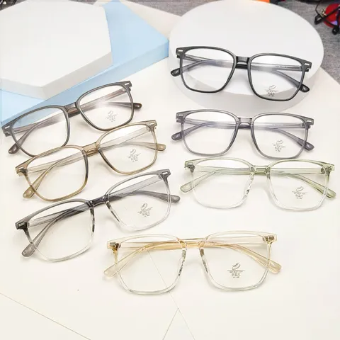 Unisex Retro Square TR90 Optical Glasses Frame Large Frame Anti-Blue Light Eyewear Casual Fashion Glasses