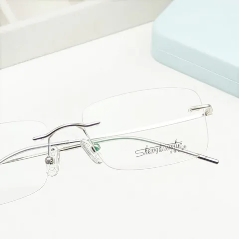 Montatura per Occhiali Rimless in Lega di Titanio Retro Leggera Occhiali Ottici Minimalisti per Uomini e Donne Quotidiani