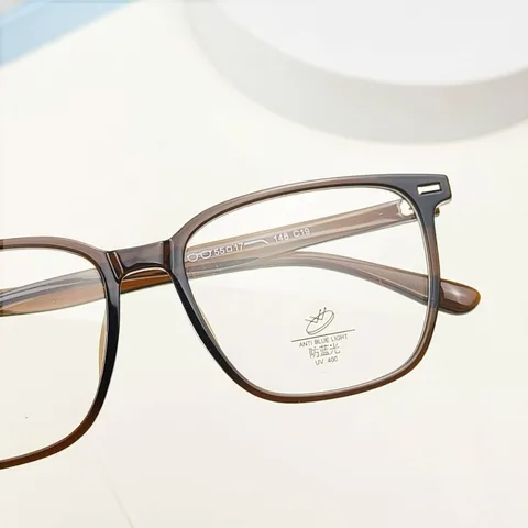 Unisex Retro Square TR90 Optical Glasses Frame Large Frame Anti-Blue Light Eyewear Casual Fashion Glasses
