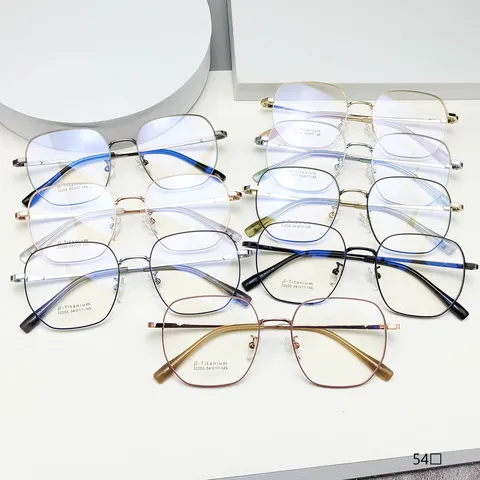 Retro Polygon Titanium Eyeglass Frames Lightweight Big Frame Optical Glasses Vintage Style Metal Eyewear For Men Women