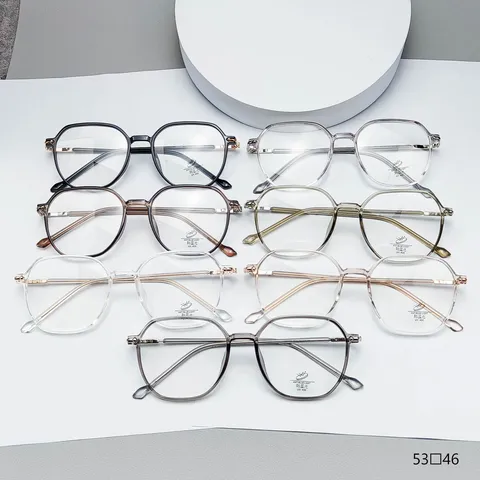 Polygon Anti Blue Light Optical Glasses Frame TR90 Metal Clear Lens Eyewear For Men Women Fashion Spectacles