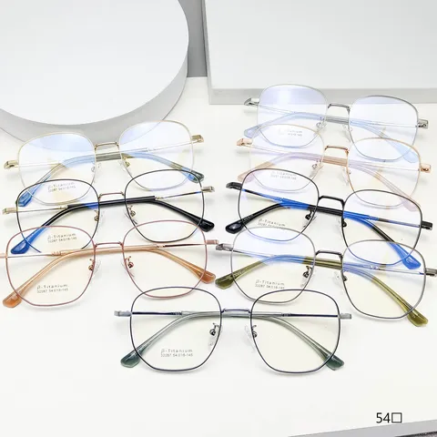 Vintage Retro Polygon Optical Eyeglass Frame For Women Men Titanium Alloy Big Frame Myopia Eyewear Frame