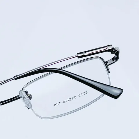 Herren Business Gedächtnis Legierung Halbrand Optische Brille Rahmen Quadratisch Rezept Brillenrahmen