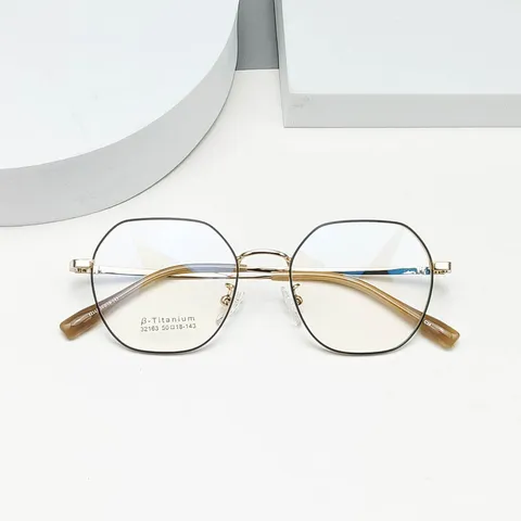 Vintage Polygon Titan Brillenrahmen Klein Gesicht Optische Brillen Für Damen Herren Metall Vollrand Brillenrahmen Retro Brillen