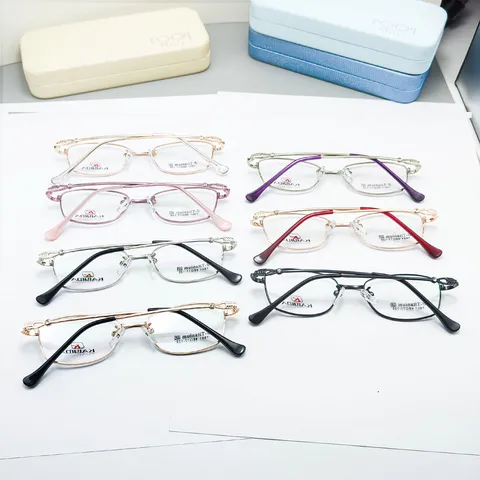 Classic Business Women Optical Glasses Frame Lightweight Metal Small Round Frame For Prescription Myopia Eyewear