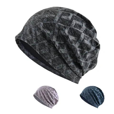 Bonnet Beanie Fin Respirant Unisexe en Nylon Séchage Rapide Absorbant la Transpiration Bonnet de Course Tricot Extensible Chapeau de Nuit