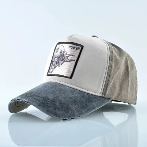 Casquette de Baseball Brodée Animal Effet Usé Coton Lavé Unisexe Chapeau Trucker Mesh Ajustable Chapeau de Soleil d'Été