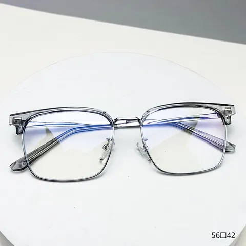 Men's Anti Blue Light Optical Glasses Frame TR Metal Retro Business Clear Eyewear Square Round Face Frame