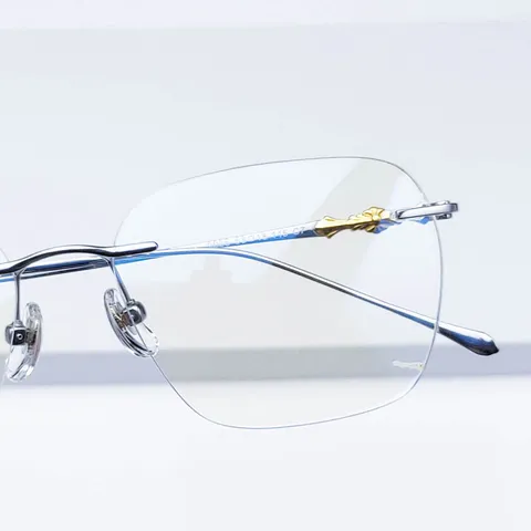 Monture de Lunettes Sans Monture en Titane Pur Hommes Femmes Lunettes Optiques Taille Diamant Designer Vintage Monture Métal